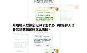 蝙蝠聊天软件忘记id了怎么办（蝙蝠聊天软件忘记解锁密码怎么找回）
