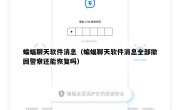 蝙蝠聊天软件消息（蝙蝠聊天软件消息全部撤回警察还能恢复吗）