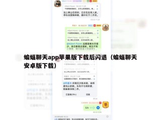 蝙蝠聊天app苹果版下载后闪退（蝙蝠聊天安卓版下载）