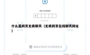 什么是网页无痕聊天（无痕网页在线聊天网址）