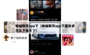 蝙蝠聊天app下（蝙蝠聊天app下载安卓怎么下载不了）