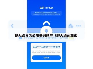 聊天语言怎么加密码锁屏（聊天语音加密）
