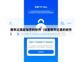 聊天记录能加密的软件（设置聊天记录的软件）