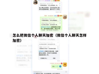 怎么把微信个人聊天加密（微信个人聊天怎样加密）