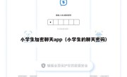 小学生加密聊天app（小学生的聊天密码）