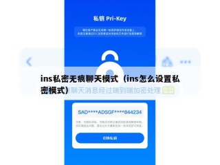 ins私密无痕聊天模式（ins怎么设置私密模式）