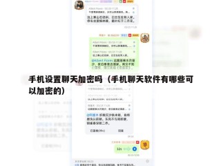 手机设置聊天加密吗（手机聊天软件有哪些可以加密的）