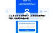 企业密信下属服务器ip（企业密信服务器id别人给的可以进去吗）