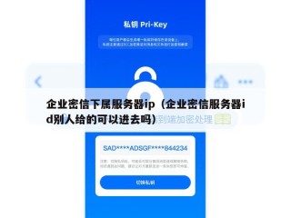企业密信下属服务器ip（企业密信服务器id别人给的可以进去吗）