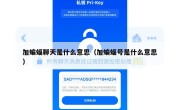 加蝙蝠聊天是什么意思（加蝙蝠号是什么意思）