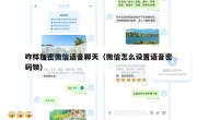 咋样加密微信语音聊天（微信怎么设置语音密码锁）
