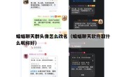蝙蝠聊天群头像怎么改名（蝙蝠聊天软件取什么昵称好）