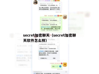 secret加密聊天（secret加密聊天软件怎么样）