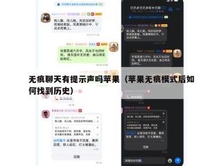 无痕聊天有提示声吗苹果（苹果无痕模式后如何找到历史）