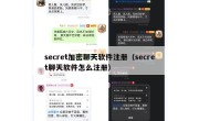 secret加密聊天软件注册（secret聊天软件怎么注册）