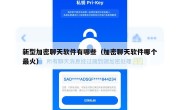 新型加密聊天软件有哪些（加密聊天软件哪个最火）