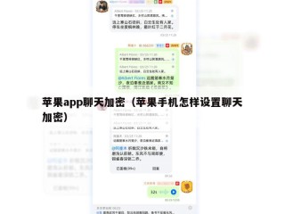 苹果app聊天加密（苹果手机怎样设置聊天加密）
