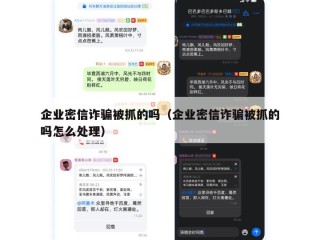 企业密信诈骗被抓的吗（企业密信诈骗被抓的吗怎么处理）