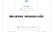 跟别人聊天加密（聊天加密是什么意思）