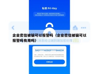 企业密信被骗可以报警吗（企业密信被骗可以报警吗有用吗）