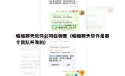 蝙蝠聊天软件公司在哪里（蝙蝠聊天软件是那个团队开发的）