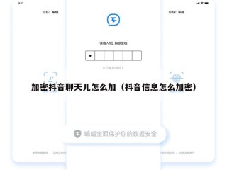 加密抖音聊天儿怎么加（抖音信息怎么加密）