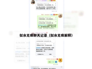 似水无痕聊天记录（似水无痕解释）