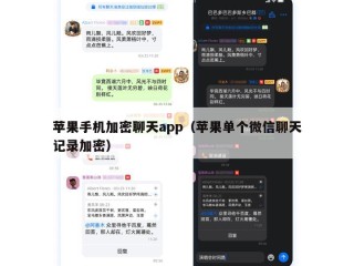 苹果手机加密聊天app（苹果单个微信聊天记录加密）
