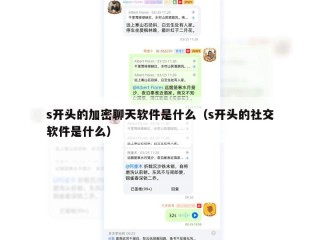 s开头的加密聊天软件是什么（s开头的社交软件是什么）