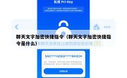 聊天文字加密快捷指令（聊天文字加密快捷指令是什么）