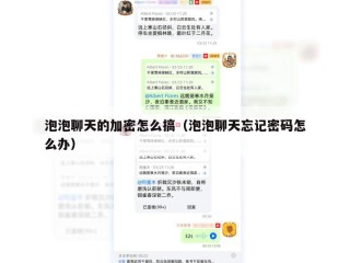 泡泡聊天的加密怎么搞（泡泡聊天忘记密码怎么办）