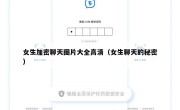 女生加密聊天图片大全高清（女生聊天的秘密）