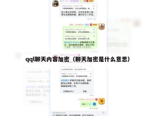 qql聊天内容加密（聊天加密是什么意思）