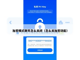加密模式聊天怎么关闭（怎么关加密功能）
