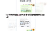 公司聊天加密（公司加密软件能看到聊天记录吗）