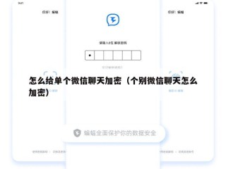 怎么给单个微信聊天加密（个别微信聊天怎么加密）