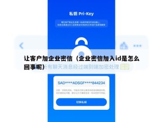 让客户加企业密信（企业密信加入id是怎么回事呢）