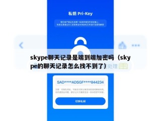 skype聊天记录是端到端加密吗（skype的聊天记录怎么找不到了）