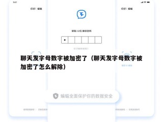 聊天发字母数字被加密了（聊天发字母数字被加密了怎么解除）