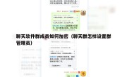 聊天软件群成员如何加密（聊天群怎样设置群管理员）