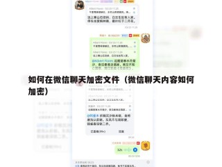 如何在微信聊天加密文件（微信聊天内容如何加密）