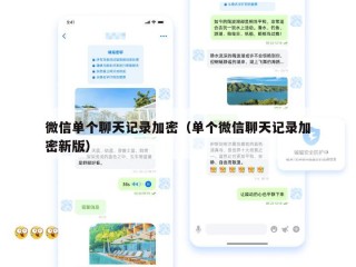 微信单个聊天记录加密（单个微信聊天记录加密新版）