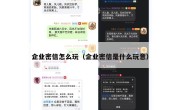 企业密信怎么玩（企业密信是什么玩意）